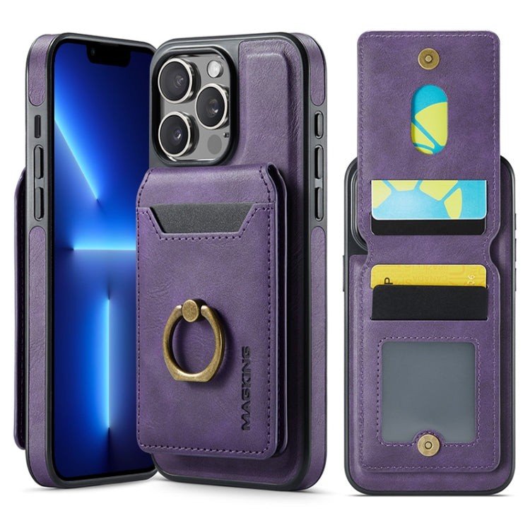 For iPhone 13 Pro DG.MING K1 MagSafe Detachable Wallet RFID Back Cover Phone Case(Purple) - iPhone 13 Pro Cases by DG.MING | Online Shopping UK | buy2fix