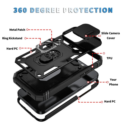 For iPhone 16 Pro Sliding Camshield TPU + PC Phone Case with Holder(Black) - iPhone 16 Pro Cases by buy2fix | Online Shopping UK | buy2fix