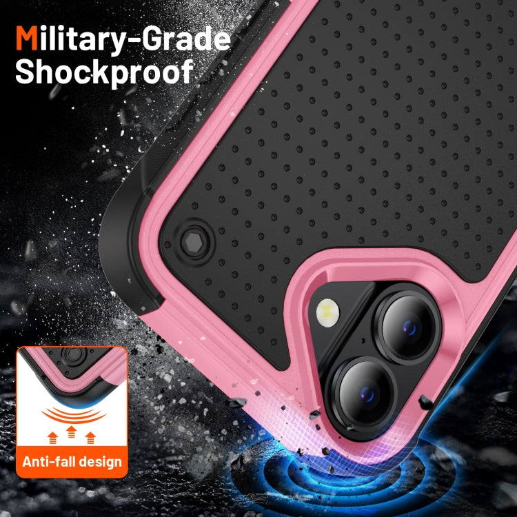 For iPhone 16 PC + TPU Shockproof Protective Phone Case(Pink+Black) - iPhone 16 Cases by buy2fix | Online Shopping UK | buy2fix