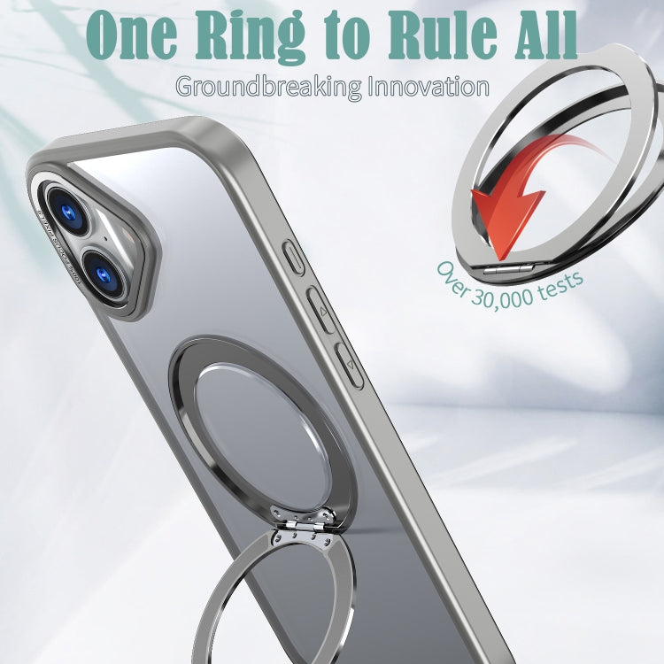 For iPhone 16 Plus Wing Series MagSafe Magnetic Ring Holder Phone Case(Titanium Gray) - iPhone 16 Plus Cases by buy2fix | Online Shopping UK | buy2fix