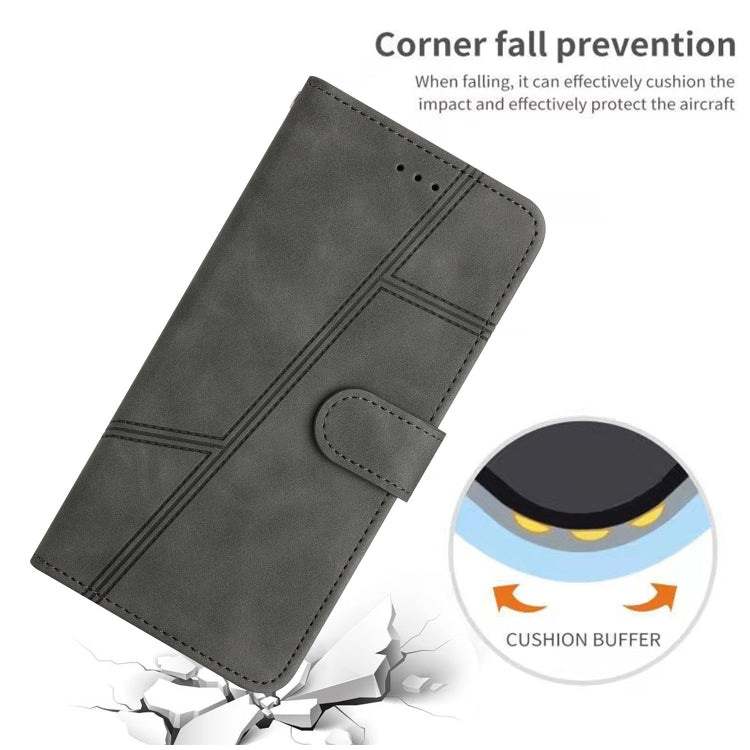 For iPhone 16 Pro Skin-feel Stitching Leather Phone Case(Grey) - iPhone 16 Pro Cases by buy2fix | Online Shopping UK | buy2fix