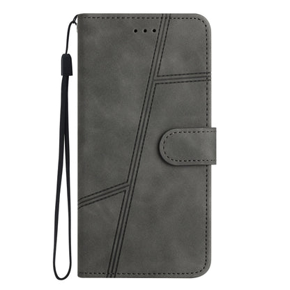 For iPhone 16 Plus Skin-feel Stitching Leather Phone Case(Grey) - iPhone 16 Plus Cases by buy2fix | Online Shopping UK | buy2fix