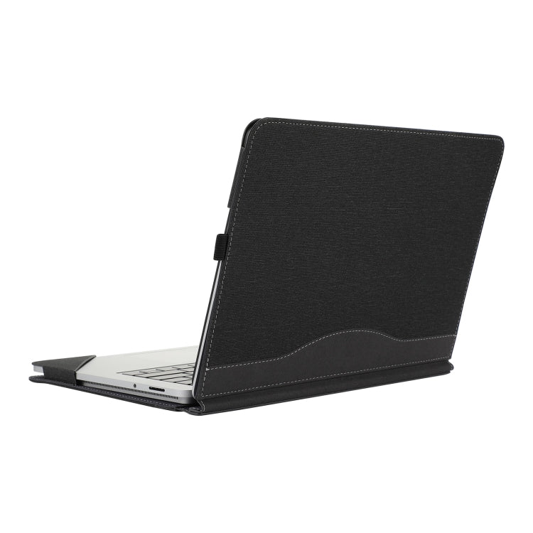 For Microsoft Surface Laptop Studio 2 Cotton Cloth Texture Leather Laptop Protective Case(Black) - Screen & Keyboard Cover by buy2fix | Online Shopping UK | buy2fix