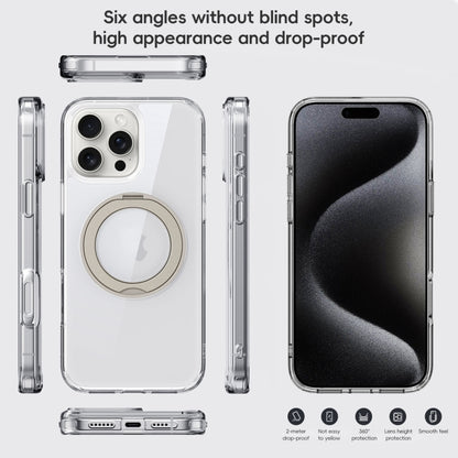 For iPhone 16 Crystal Clear MagSafe Magnetic Holder Phone Case(Transparent) - iPhone 16 Cases by buy2fix | Online Shopping UK | buy2fix