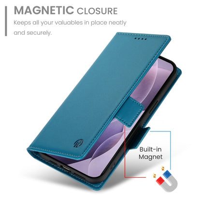 For Redmi K70 Ultra Side Buckle Magnetic Frosted Leather Phone Case(Blue) - Xiaomi Cases by buy2fix | Online Shopping UK | buy2fix