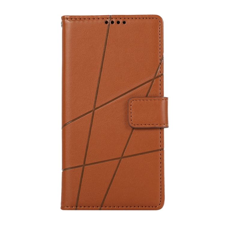 For Redmi K70 Ultra PU Genuine Leather Texture Embossed Line Phone Case(Brown) - Xiaomi Cases by buy2fix | Online Shopping UK | buy2fix