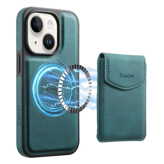 For iPhone 14 / 13 Denior D19 Skin Feel MagSafe Detachable Card Slot Phone Case(Blue) - iPhone 14 Cases by Denior | Online Shopping UK | buy2fix