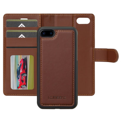 For iPhone 7 / 8 / SE 2020 2022 LC.IMEEKE L2 Series Detachable Magsafe PU Phone Case with Lanyard(Brown) - iPhone SE 2022 / 2020 / 8 / 7 Cases by LC.IMEEKE | Online Shopping UK | buy2fix