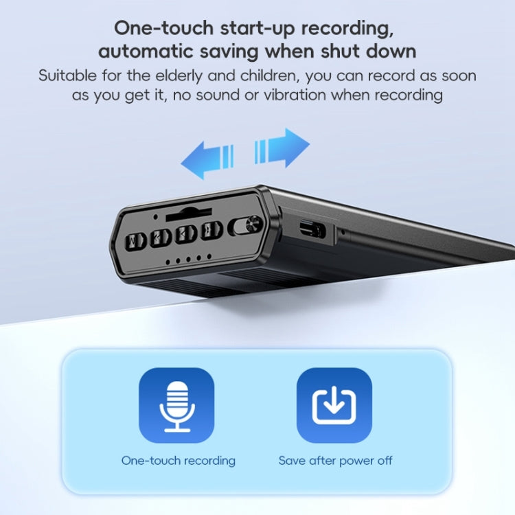 ZD42B Magnetic Sound Control Smart Noise Reduction Voice Recorder, Memory:16GB(Black) - Recording Pen by buy2fix | Online Shopping UK | buy2fix