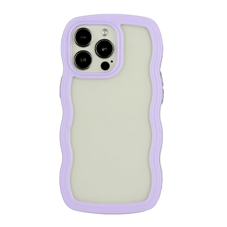 For iPhone 16 Pro Max Candy Color Wave TPU Clear PC Phone Case(Purple) - iPhone 16 Pro Max Cases by buy2fix | Online Shopping UK | buy2fix