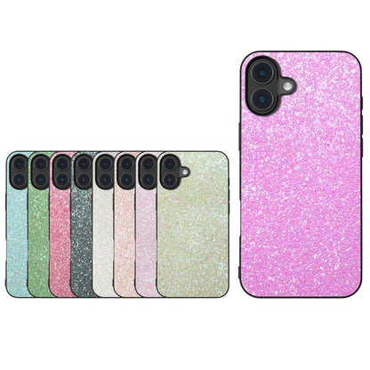 For iPhone 16 Plus Black Frame Colorful Glitter Phone Case(Pink) - iPhone 16 Plus Cases by buy2fix | Online Shopping UK | buy2fix