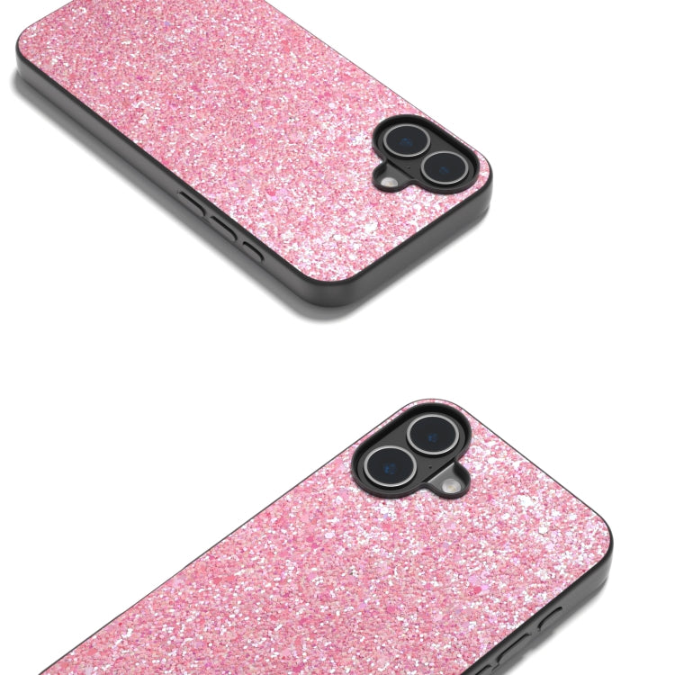 For iPhone 16 Plus Black Frame Colorful Glitter Phone Case(Purple Pink) - iPhone 16 Plus Cases by buy2fix | Online Shopping UK | buy2fix