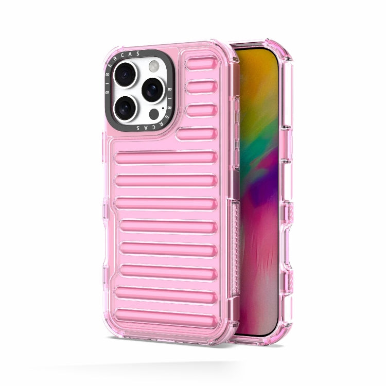 For iPhone 16 Pro Max High Transparency TPU Hybrid PC Airbag Phone Case(Pink) - iPhone 16 Pro Max Cases by buy2fix | Online Shopping UK | buy2fix