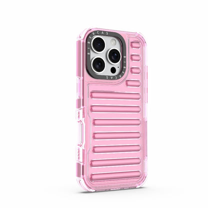 For iPhone 16 Pro High Transparency TPU Hybrid PC Airbag Phone Case(Pink) - iPhone 16 Pro Cases by buy2fix | Online Shopping UK | buy2fix