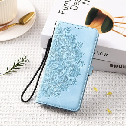 For Samsung Galaxy S25 5G Skin Feel Totem Embossed Leather Phone Case(Blue) - Galaxy S25 5G Cases by buy2fix | Online Shopping UK | buy2fix