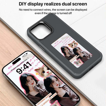 For iPhone 16 Pro Max Four-Color E-ink Screen NFC DIY Phone Case(Grey) - iPhone 16 Pro Max Cases by buy2fix | Online Shopping UK | buy2fix