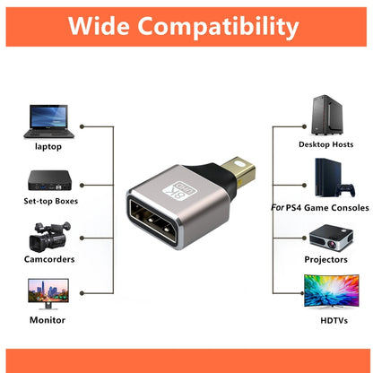 8K 60Hz Male Mini Displayport to Female Displayport Adapter DP Converter -  by buy2fix | Online Shopping UK | buy2fix