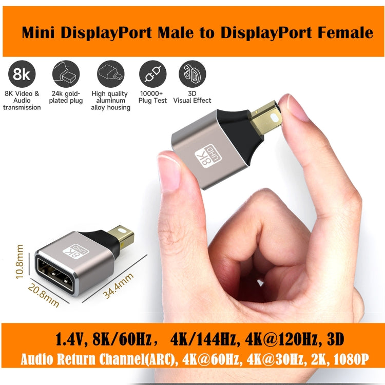 8K 60Hz Male Mini Displayport to Female Displayport Adapter DP Converter -  by buy2fix | Online Shopping UK | buy2fix