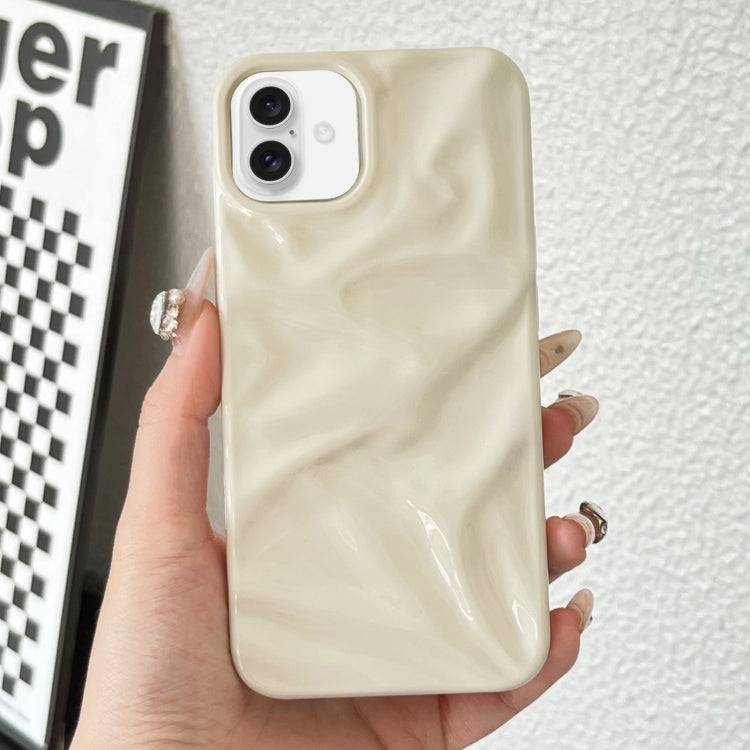 For iPhone 16 Plus Water Ripple Electroplating Paint TPU Phone Case(Milky White) - iPhone 16 Plus Cases by buy2fix | Online Shopping UK | buy2fix