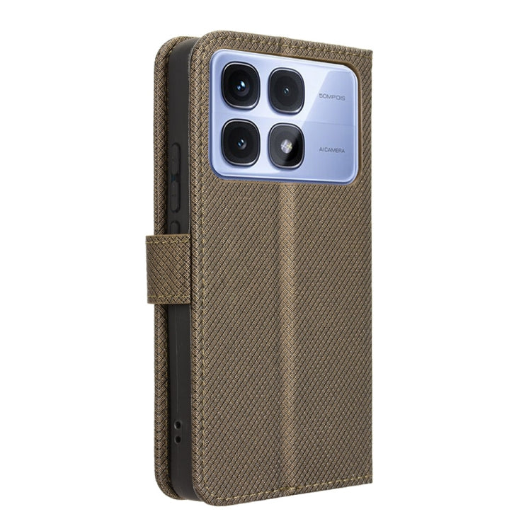 For Redmi K70 Ultra Diamond Texture Leather Phone Case(Brown) - Xiaomi Cases by buy2fix | Online Shopping UK | buy2fix