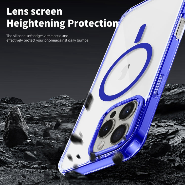 For iPhone 16 Pro Max Ice Color Magnetic Series Magsafe Magnetic PC Hybrid TPU Phone Case(Blue) - iPhone 16 Pro Max Cases by buy2fix | Online Shopping UK | buy2fix