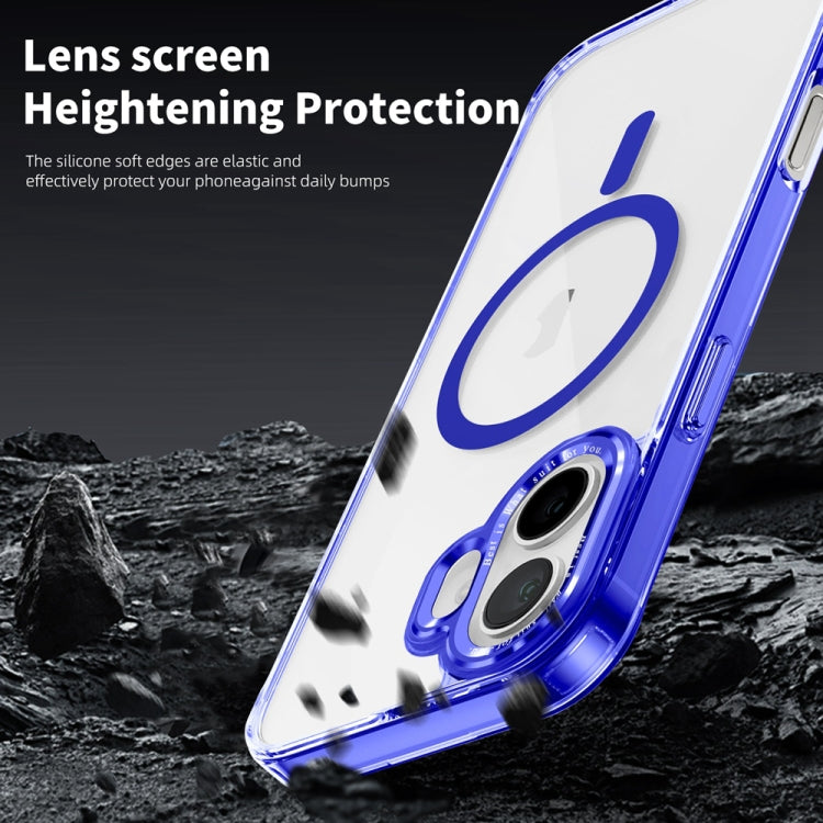 For iPhone 16 Plus Ice Color Magnetic Series Magsafe Magnetic PC Hybrid TPU Phone Case(Blue) - iPhone 16 Plus Cases by buy2fix | Online Shopping UK | buy2fix