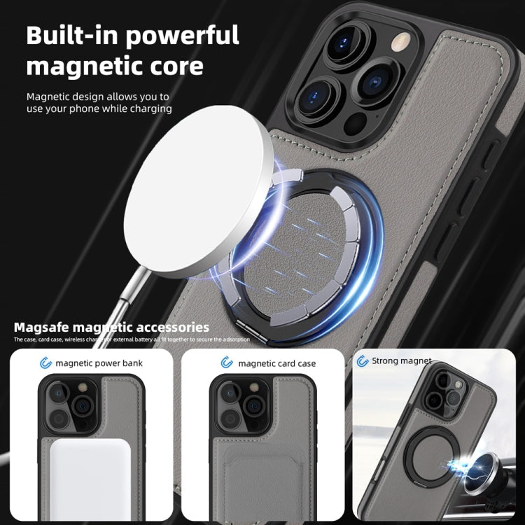 For iPhone 16 Pro Max Yashi 360 Degree Rotating MagSafe Holder Phone Case(Grey) - iPhone 16 Pro Max Cases by buy2fix | Online Shopping UK | buy2fix