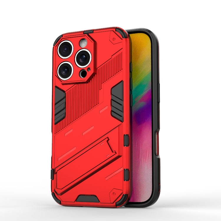 For iPhone 16 Pro Punk Armor 2 in 1 PC + TPU Phone Case with Holder(Red) - iPhone 16 Pro Cases by buy2fix | Online Shopping UK | buy2fix