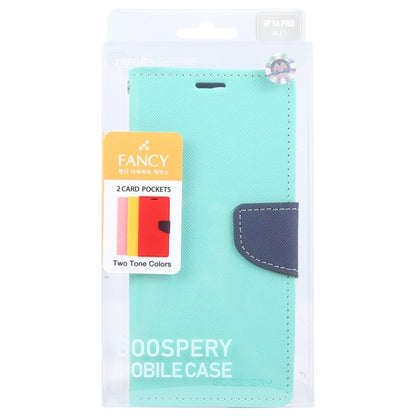 For iPhone 16 Pro Max GOOSPERY FANCY DIARY Cross Texture Leather Phone Case(Mint Green) - iPhone 16 Pro Max Cases by GOOSPERY | Online Shopping UK | buy2fix