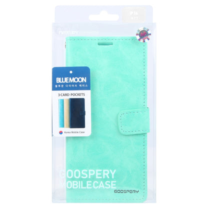 For iPhone 16 Plus GOOSPERY BLUE MOON Crazy Horse Texture Leather Phone Case(Mint Green) - iPhone 16 Plus Cases by GOOSPERY | Online Shopping UK | buy2fix