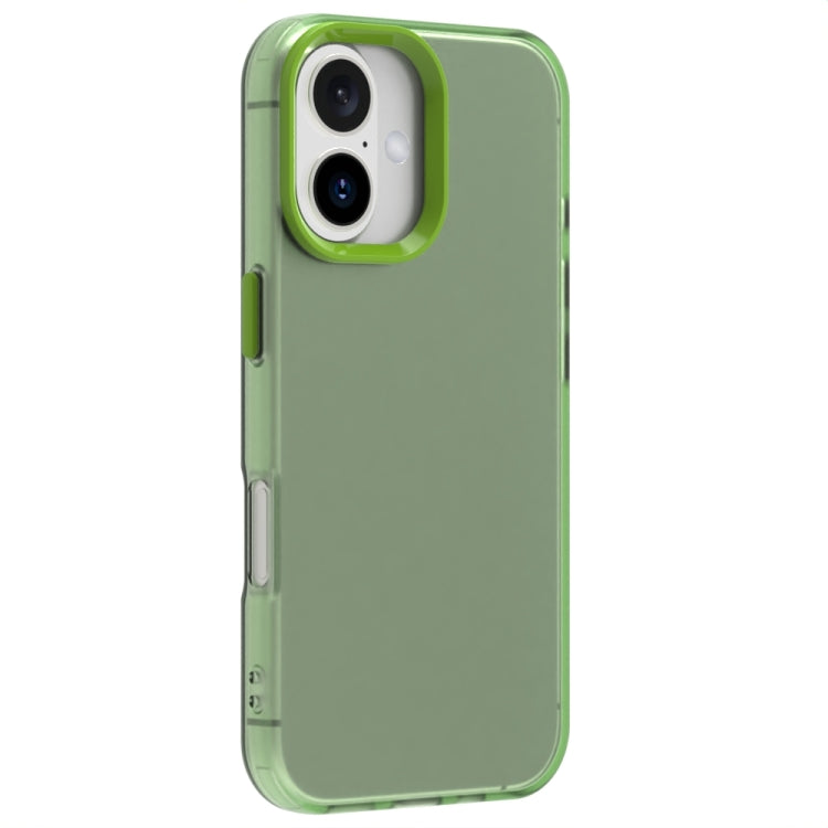 For iPhone 16 Plus Candy PC Hybrid TPU Shockproof Phone Case(Green) - iPhone 16 Plus Cases by buy2fix | Online Shopping UK | buy2fix