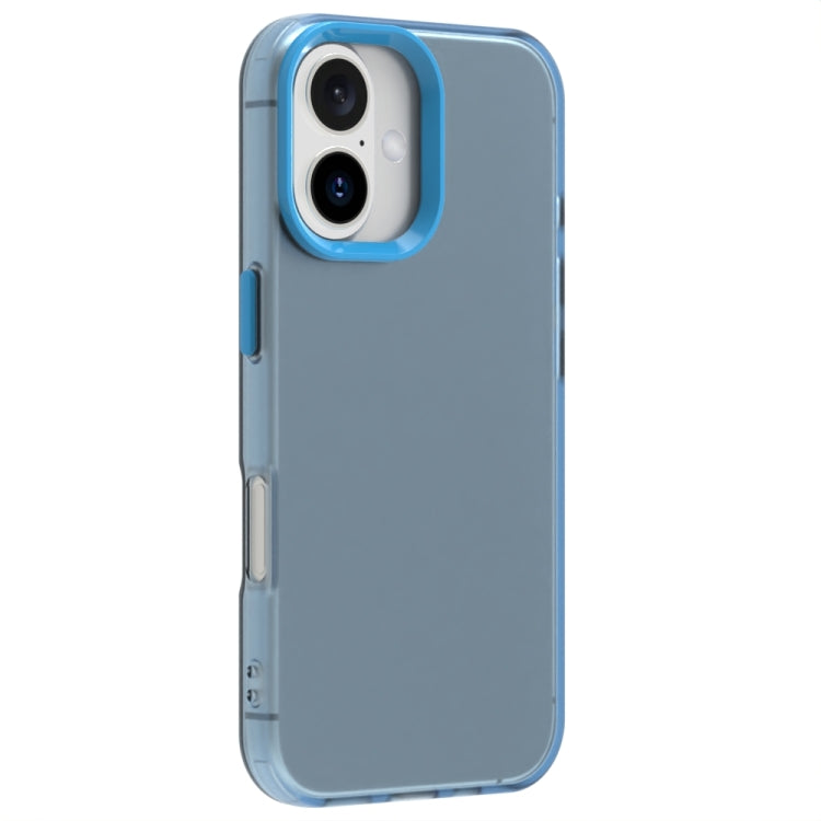 For iPhone 16 Candy PC Hybrid TPU Shockproof Phone Case(Blue) - iPhone 16 Cases by buy2fix | Online Shopping UK | buy2fix