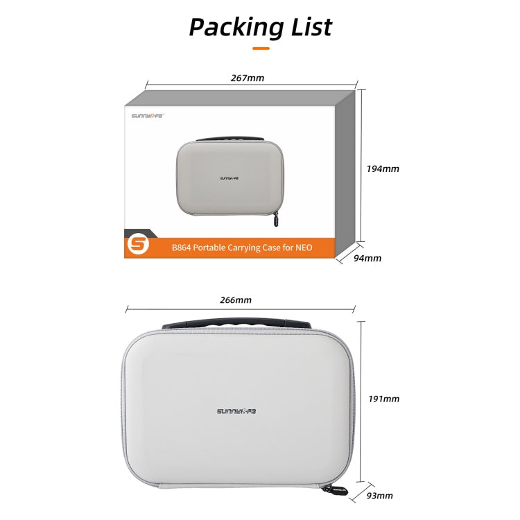 For DJI Neo Sunnylife Drone Batteries Kit Storage Case Box Suitcase(White) - Cases & Bags by Sunnylife | Online Shopping UK | buy2fix