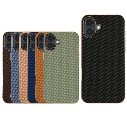 For iPhone 16 Nano Electroplating Carbon Fiber Texture Phone Case(Black) - iPhone 16 Cases by buy2fix | Online Shopping UK | buy2fix