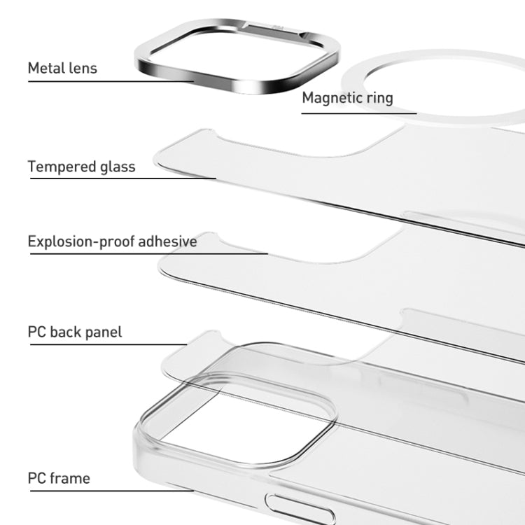 For iPhone 16 Pro Max ZGA Magsafe Clear PC Tempered Glass Phone Case(Frosted White) - iPhone 16 Pro Max Cases by ZGA | Online Shopping UK | buy2fix