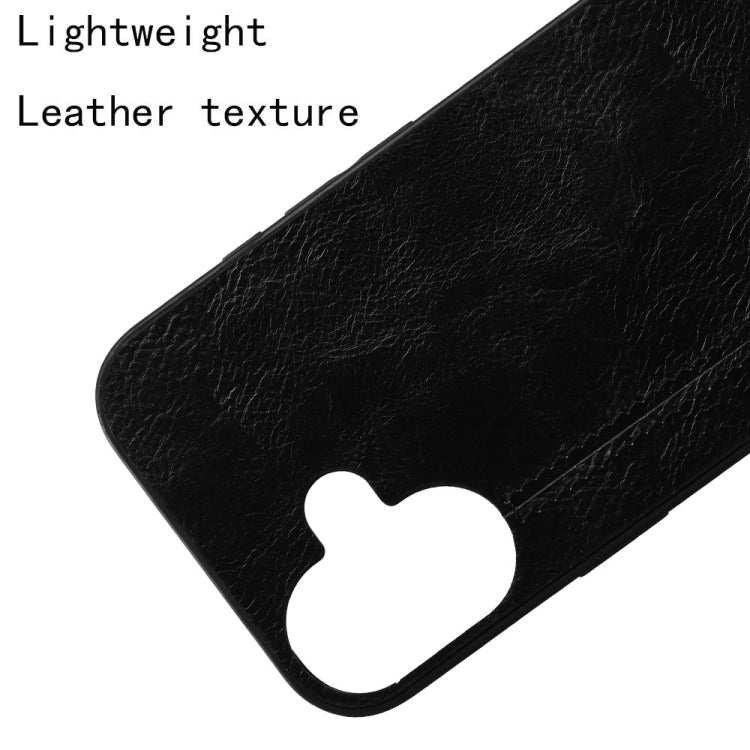 For iPhone 16 Cow Pattern Sewing Back Cover Phone Case(Black) - iPhone 16 Cases by buy2fix | Online Shopping UK | buy2fix