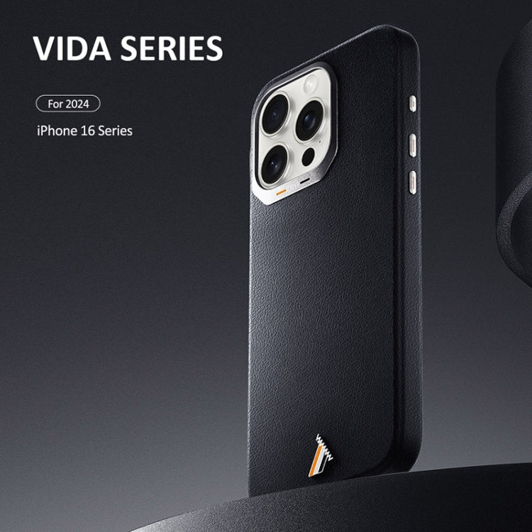 For iPhone 16 Pro TGVIS VIDA Series MagSafe Magnetic PU Leather Phone Case(Silver Plaid) - iPhone 16 Pro Cases by TGVIS | Online Shopping UK | buy2fix