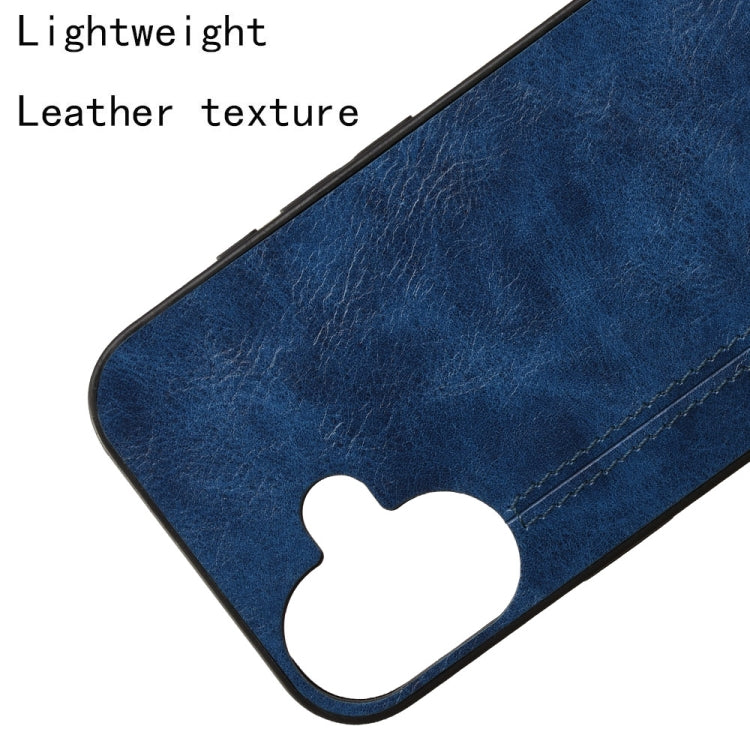 For iPhone 16 Plus Cow Pattern Sewing Card Bag Phone Case(Blue) - iPhone 16 Plus Cases by buy2fix | Online Shopping UK | buy2fix