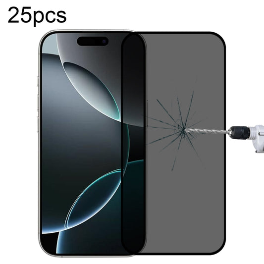 For iPhone 16 Pro 25pcs Full Cover Anti-spy Silk Screen Tempered Glass Film - iPhone 16 Pro Tempered Glass by buy2fix | Online Shopping UK | buy2fix