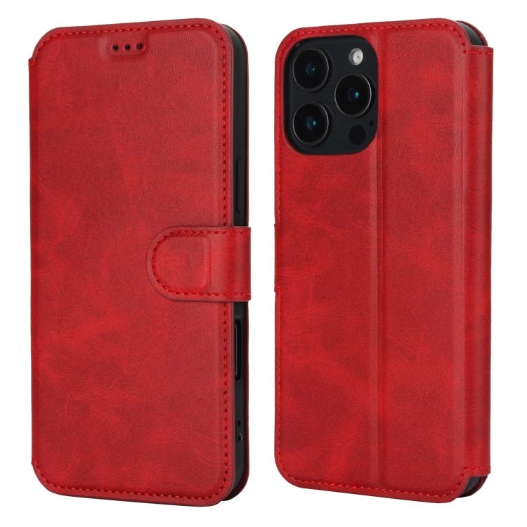 For iPhone 16 Pro Shockproof PU + TPU Leather Phone Case(Red) - iPhone 16 Pro Cases by buy2fix | Online Shopping UK | buy2fix