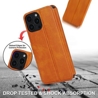 For iPhone 16 Pro Shockproof PU + TPU Leather Phone Case(Light Brown) - iPhone 16 Pro Cases by buy2fix | Online Shopping UK | buy2fix