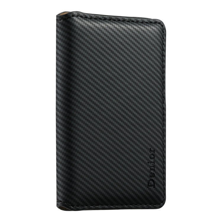 Denior V13 Magsafe Wallet Carbon Fiber Texture Leather Magnetic Card Holder Bag(Black) - Others Accessories by Denior | Online Shopping UK | buy2fix