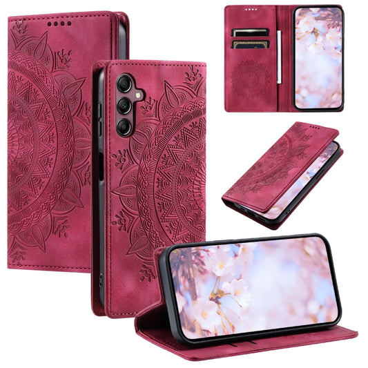 For Samsung Galaxy S25+ 5G Totem Embossed Magnetic Leather Phone Case(Red) - Galaxy S25+ 5G Cases by buy2fix | Online Shopping UK | buy2fix