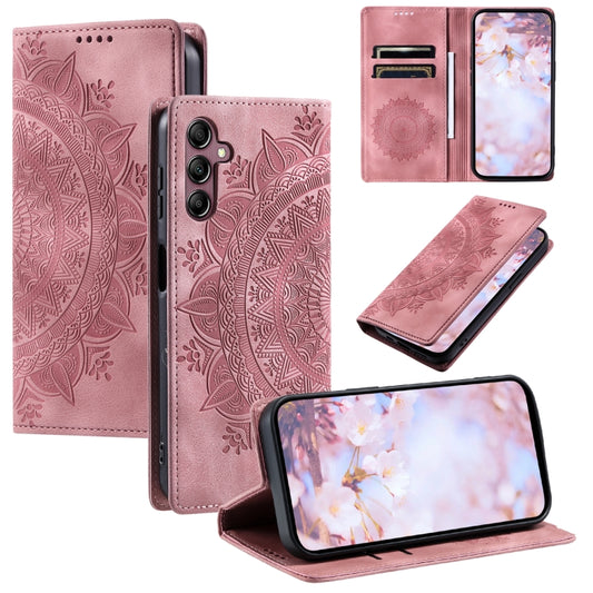 For Samsung Galaxy S25+ 5G Totem Embossed Magnetic Leather Phone Case(Rose Gold) - Galaxy S25+ 5G Cases by buy2fix | Online Shopping UK | buy2fix