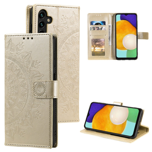 For Samsung Galaxy S25+ 5G Totem Flower Embossed Leather Phone Case(Gold) - Galaxy S25+ 5G Cases by buy2fix | Online Shopping UK | buy2fix