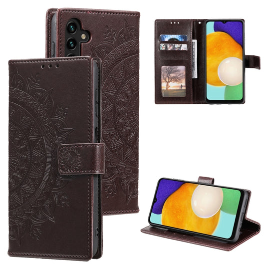 For Samsung Galaxy S25+ 5G Totem Flower Embossed Leather Phone Case(Brown) - Galaxy S25+ 5G Cases by buy2fix | Online Shopping UK | buy2fix