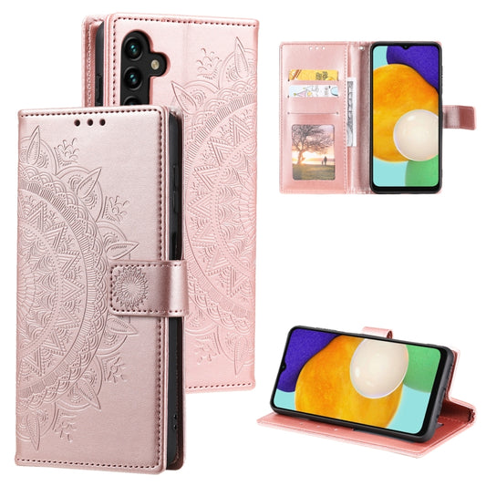 For Samsung Galaxy S25+ 5G Totem Flower Embossed Leather Phone Case(Rose Gold) - Galaxy S25+ 5G Cases by buy2fix | Online Shopping UK | buy2fix