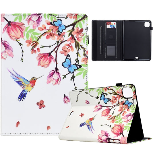 For iPad Pro 11 2024 Painted Pattern Leather Tablet Case(Flowers Bird) - iPad Pro 11 2024 Cases by buy2fix | Online Shopping UK | buy2fix