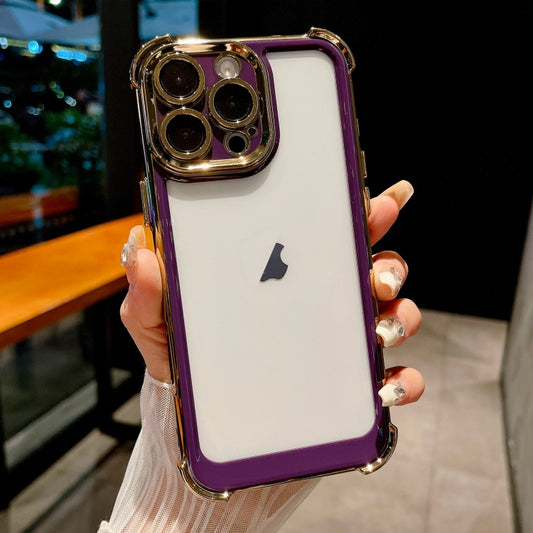 For iPhone 16 Pro Dual-color Plating Space PC Hybrid TPU Phone Case(Purple) - iPhone 16 Pro Cases by buy2fix | Online Shopping UK | buy2fix