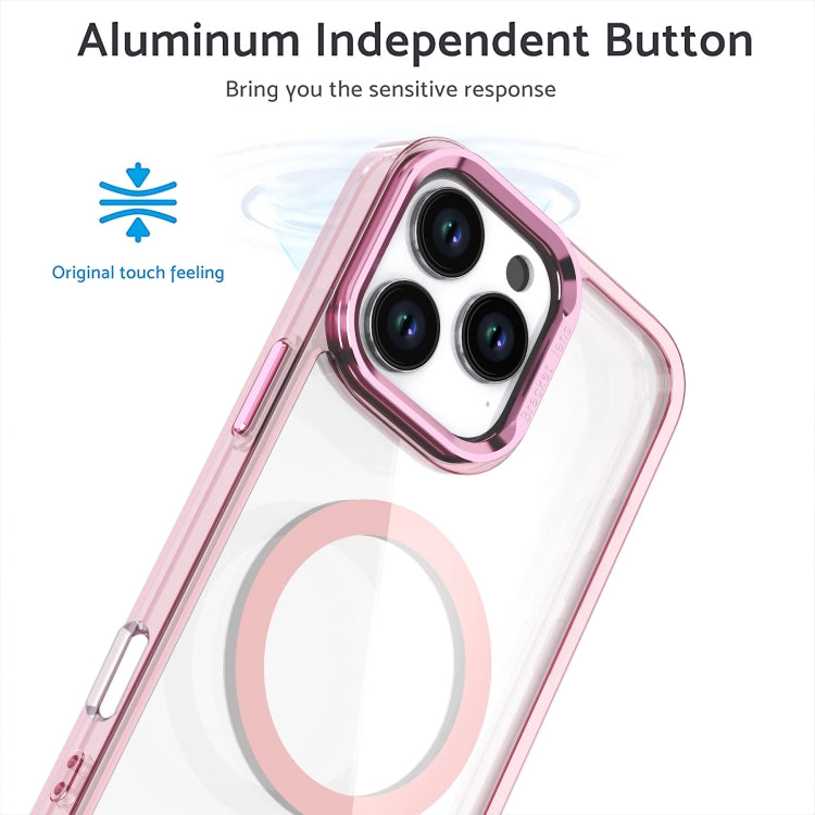 For iPhone 16 Pro Max Acrylic Camera Holder MagSafe Magnetic Phone Case(Pink) - iPhone 16 Pro Max Cases by buy2fix | Online Shopping UK | buy2fix